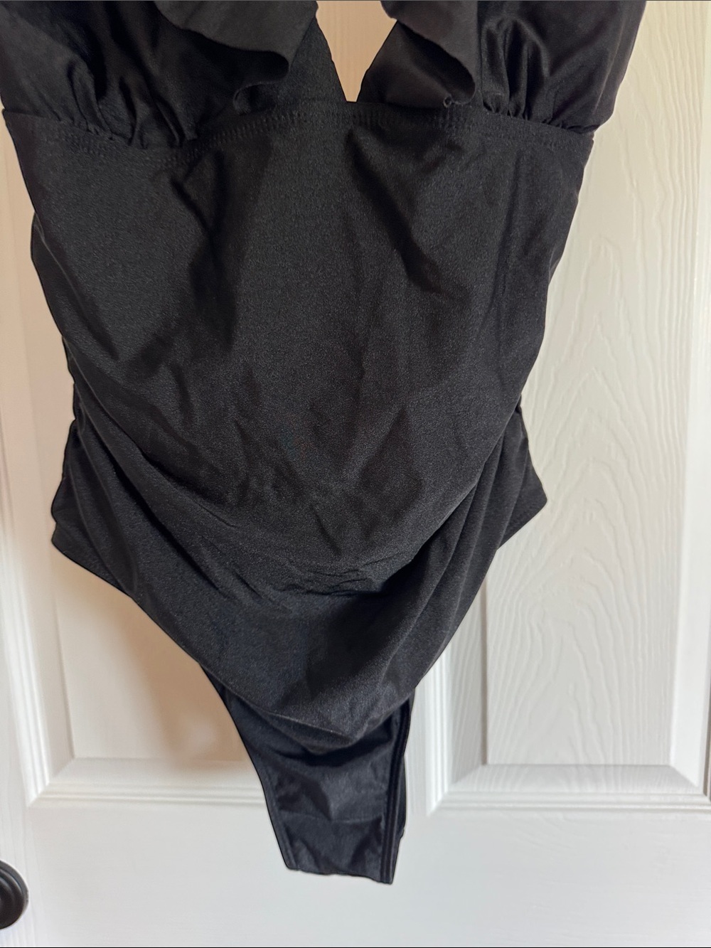 Black Ruffled One-Piece Swimsuit - Picture 4 of 8
